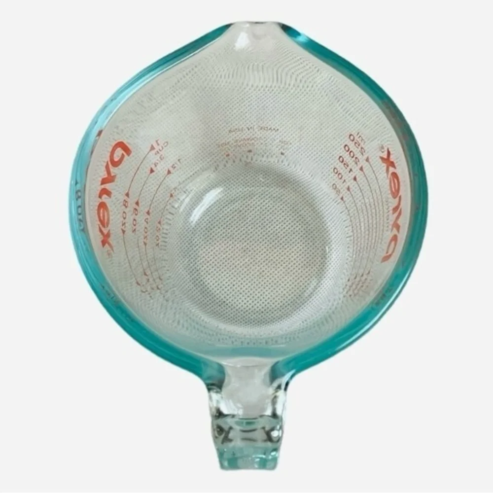 Vintage Pyrex 1 Cup Measuring Jug Clear Glass Red Markings 3x4x3 Kitchen VG - Picture 5 of 5